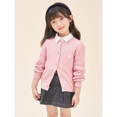 빈폴키즈 여아 면 케이블 카디건 라이트 핑크 BI585AGE1Y 2756755