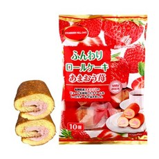 야마우치 딸기 롤케이크 140g 미니 케이크 크림 일본 수입 빵 해외 과자 개별포장, 1개