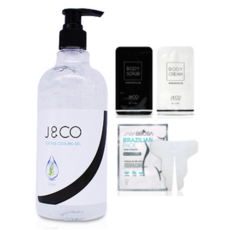 제이엔코 쿨링겔 티트리 500ml 히알루론산함유 피부진정 수분유지+바디스크럽5g+바디크림5g+브라질리언시트팩1매, 1개