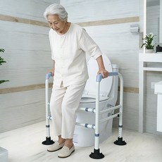 LA DERIVE변기 안전손잡이 보조 거치대 화장실 안전봉 노인 장애인 화장실 거치대, 흰색, 1개 흰색, 1개