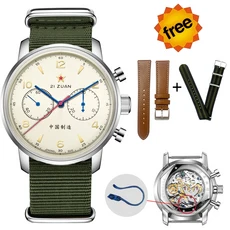 클래식 레트로 1963 크로노그래프 식 시계 21 Zuan 파일럿 Seagull 무브먼트 구즈넥 사파이어 42mm