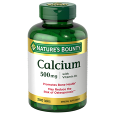 Nature's Bounty 鈣 500 毫克片劑 含維生素 D3 無糖 無麩質, 300 件, 1個