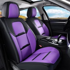 커버라도 카시트 커버 앞좌석 요추 지지대 및 탈착식 헤드레스트가 있는 2피스 프로텍터 트럭 자동차를 위한 통기성 가죽 시트 쿠션 유니버설 핏 핑크, Nappa/Purple, Front