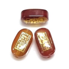 Bead 종교비즈 작은타입 옴자.소원.행운 팔찌원석 한팩 4알 모양선택, 행운부적-소(자마노)