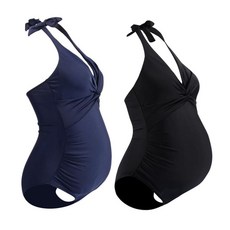임산부용품 홀터넥 임부 수영복 모노키니 프릴 XTW82DFB5