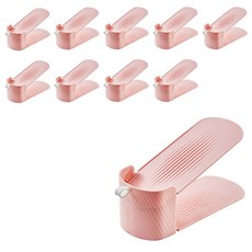 래븐 깔끔 공간 절약 슈즈 랙10개입, 핑크
