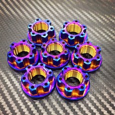 POSH 鈦合金 前輪芯 螺母 12mm 防鬆螺帽, 1個, 單顆