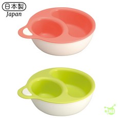 寶寶雙格餐盤 防滑設計 學習用餐好幫手 分隔食物更美味。, 粉橘色, 1個
