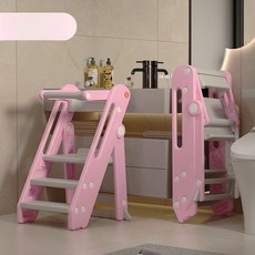 cha 아기러닝타워 타워 육아용품 유아발판 유아계단, 1개, 핑크+그레이