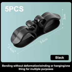 〔화이트〕5PCS 코드 와인더 오거나이저 가전제품 정리기 가정용 케이블 관리 클립 홀더 에어프라이어 커피, 01 One size black