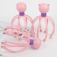 八爪魚頭皮按摩器 360度旋轉鋼珠按摩爪 舒緩頭部壓力 可愛造型便攜可水洗, 隨機出貨, 1個