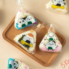 오니기리포장지 무지 삼각김밥 비닐 주먹밥백 포장 삼각김밥틀, 1개, 6. 대형 포장지 - 투명 (50개)