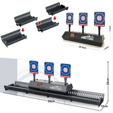 자동 과녁 움직이는 타겟 표적 비비탄 너프건 사격, 20. 전자표적 3개 + 이동레일세트, 1개