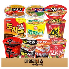 컵라면 소컵 시리즈 10종 (신라면 새우탕 튀김 진매 열 참깨 육사발 김치사발 팔도도시락 미니왕뚜껑), 1박스