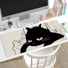 메리레이디 세탁가능한 논슬립 고양이 캐릭터 키보드 마우스 패드, 1개, A타입
