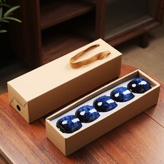 天目釉建盞 陶瓷功夫茶具 主人杯 茶盞 品茗杯 蛋型小茶碗, 1個, 窯變茶杯-古藍色（5個裝）