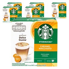 스타벅스 캐러멜 마키아토 네스카페 돌체구스토 커피캡슐 15.8g x 6p + 밀크캡슐 5.5g x 6p, 21.3g, 6개입, 6개