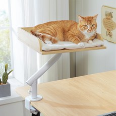 PAWZ Road 사각형 다양 소재 책상 고양이 해먹 회전 조절형 방석 침대, 1개, 원목 베이지