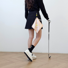 데이지스마일 골프 볼타올 골프공수건 골프채 클리너 자동 릴 포함 노캐디 라운딩준비물, 베이지, 1개