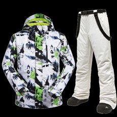 남자스키복 보드복 빅사이즈 자켓 보드자켓, 화이트그린+베이지, 1개