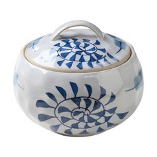 日式陶瓷蒸蛋碗 帶蓋湯盅, 1個, 唐草,單只裝