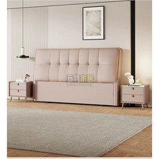 【2083人收藏】真皮床頭闆軟包2024新款簡約現代輕奢落地實木靠背榻榻米單買定製床頭闆 床頭軟包 床頭, 貓抓皮-卡其色,1500mm*2000mm