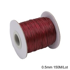 10 메터/몫 왁스 코 튼 코드 스레드 문자열 스트랩 목걸이 로프 구슬 보석에 대 한 DIY 팔찌 만들기, Wine Red, 0.5mm 10Meters, 1개