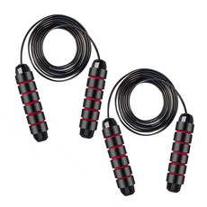 논슬립 안꼬이는 초고속 스피드 줄넘기 복싱 다이어트 1+1, 블랙레드, 2개