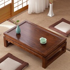 원목 다도 테이블 사각 소반 다기상 홈카페 다과상 좌식 탁자 찻상, 3박스, 70x45x30  검정색