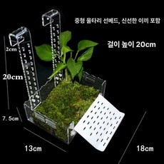 반수생 거북이 육지 터틀팟 수조 애완용 대형 쉼터, 중형 알산란 울타리 신선한 이끼 포함, 1개, 1L