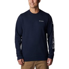 Columbia 남성용 트렉 크루 컬리지엇 네이비/CSC 슬리브 로고 4X 빅