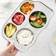 오스틴샵 스텐 유아식판 5구 어린이집식판