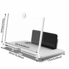 3D 유리 스크린 앰프 HD 안티 블루 라이트 휴대 전화 삼각대 유연한 설치, [02] 12 inch white