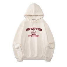 UNTAPPED STUDIO 테드 어센틱 소프트 테리 후드 티셔츠 아이보리 MDJ162001OM 374842