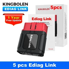 킹볼렌 Ediag Link OBD2 스캐너 블루투스 양방향 테스트 모든 시스템 진단 도구 iOS 및 안드로이드 15+ 리, 01 5 Pcs Ediag link, 01 China Mainland
