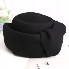 따뜻한모자 울베레모 예쁜베레모 울 가능 가능 조절 모자 베이지 박원숙같이삽시다 베레모 다크, D. 커다란 리본이 달린 검은색 울 베레모