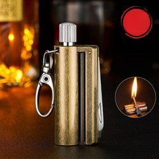 edc 다기능 파이어스타터 생존 휴대용 부싯돌 라이터, 1개, 황동색