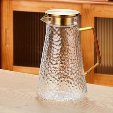 음료 디스펜서 냉음료 셀프 내열유리 뷔페용 음료수 저그, 콘 레인 1850ml 골드