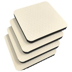 EDTC 층간소음 눌림 방지 방음 방진 충격흡수 조각 매트 4P, 엠보조각, 아이보리(4P)