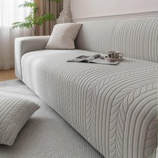 Onekr 사계절 소파커버 고탄력 전방위 소포 미끄럼 애완 발톱 방지 쇼파커버, 1세트, 멜란지그레이