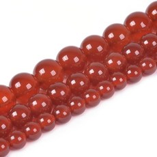 Blue Aventurine 6mm 원석 라운드 루즈 스트랜드 비즈 DIY 목걸이 팔찌 주얼리 제작용 38.1cm(15인치), 레드 마노