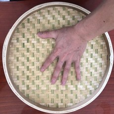 無品牌 竹編米篩 圓簸箕, 1個, 無孔外直徑32cm