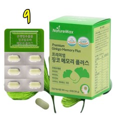 은행잎추출물 징코 빌로바 메모리 플러스, 60정, 9개