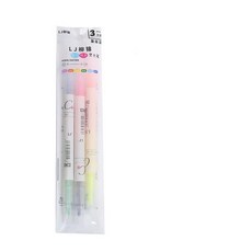애교살펜슬 이중 쓰기 창의력 문구류 다색 듀얼 엔드 귀여운 아트 마커 그래피티 하이라이터 1 팩, [04] 3 pieces in 3 colors, 1개