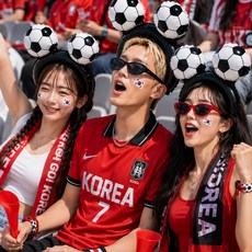 큰손할인 축구풍선머리띠 응원템 운동회 피파 축덕 경기 악세사리 굿즈, 5p