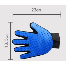 寵物按摩除毛手套 梳毛洗澡安撫清潔脫毛手套 貓狗通用, 1個, 藍色右手, 藍色