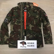 Superdry Rookie 軍裝夾克，迷彩補丁臂章 M65 多口袋風衣外套, 迷彩,M, 1個