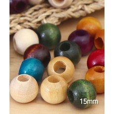 퀼트스타 셀비어 나무 구슬 15mm_8컬러, 10개, 02.아이보리