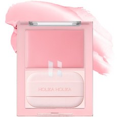 HOLIKA HOLIKA 奶霜腮紅 5g (附粉撲) 綿密霜感單色腮紅, 1個, 漂亮小兔