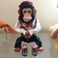 심벌즈치는원숭이 침펜치 신벌즈원숭이 침팬치 심벌즈원숭이 졸리침프 종 소품샵 박수치는 선물, 1개